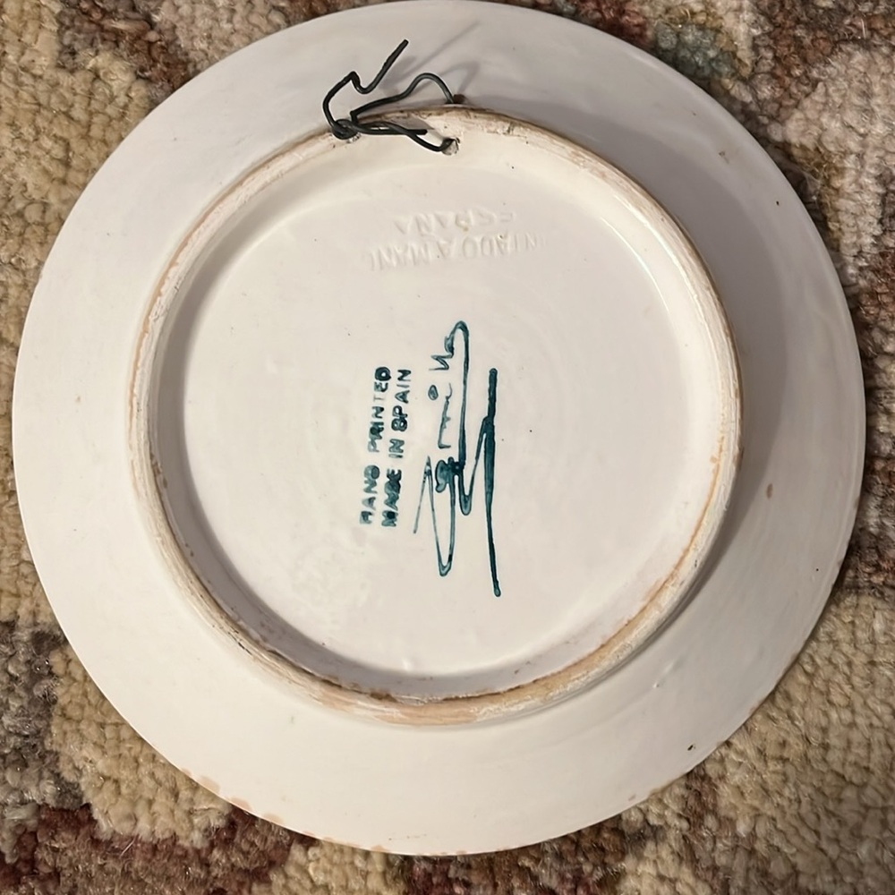 Vintage Spainish Hand painted Art pottery 5.5" Ceramic Plate EUC - Picture 2 of 5